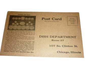 Antike Frauenwelt Chicago Postkarte Dish Dept Needle Case Werbung 1910er Jahre