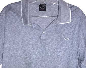 Paul and Shark Yachting Polo en coton et soie gris à manches courtes pour homme L