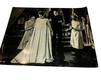 Vintage 1972 Bride Frankenstein Photo Print Elsa Lanchester Boris Karloff #188