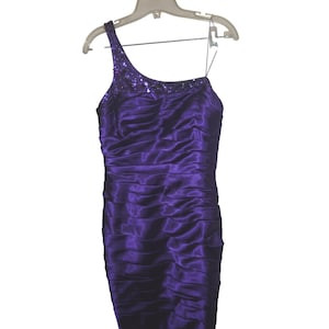 Adrianna Papell Collection Lila 1 Schulter Geraffte Sequin Party Dress Bodycon 8 Bild 1