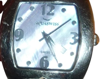 Aquaswiss 80G0191 Mens Watch Mother of Pearl Dial Lavender Leather Swiss Movt