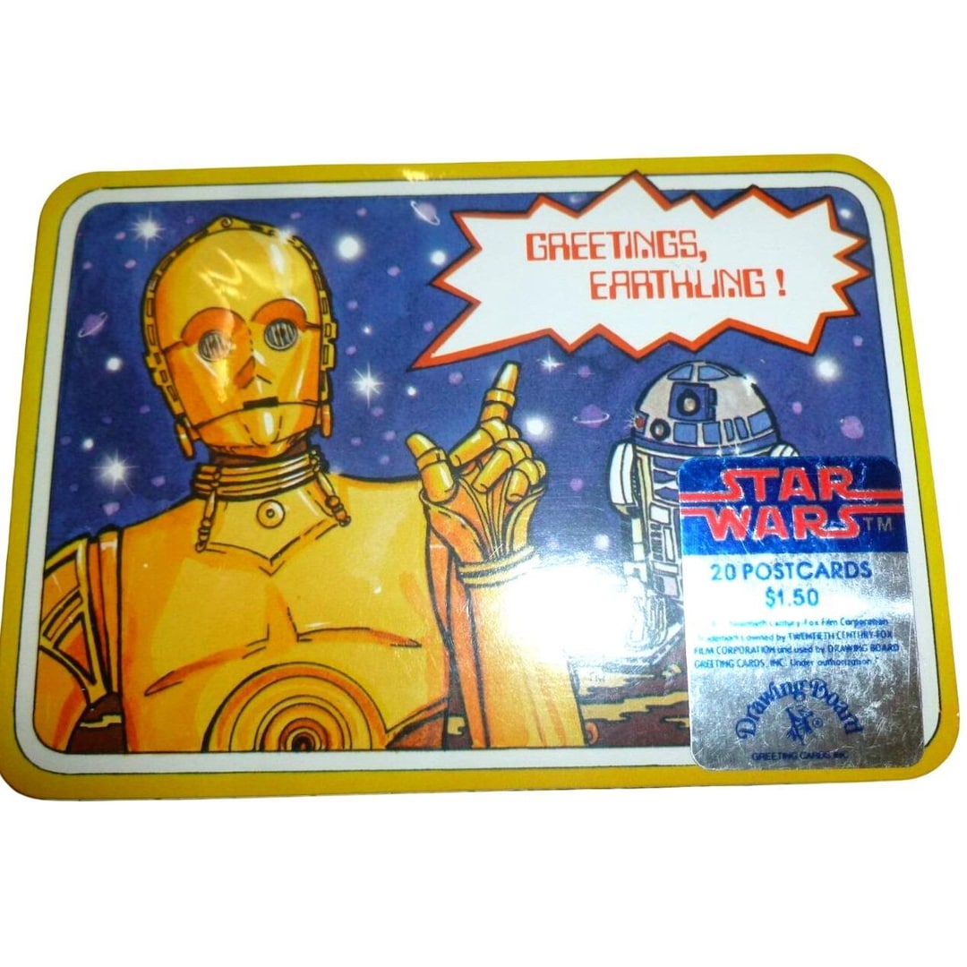 VINTAGE 1977 Star Wars Postcards SEALED Pack of 20 Drawing Board C