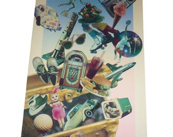 Vintage Summertree Press Beth Selvig Remember When Retro Collage Card 6x9 Blank