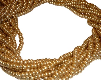 Vintage Multi Strand Twisted Golden Seed Bead Torsade Necklace Adjustable 17in