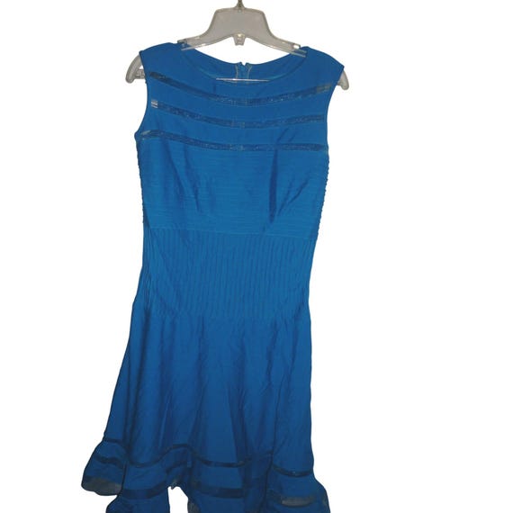 royal blue lace bodycon dress Tadashi Shoji Sheer Mesh Size M Medium Lulus dresses