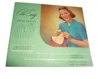 NOS Vintage Hickory Pin-Easy Crescent Cotton Dress Shields Unterarmschutz