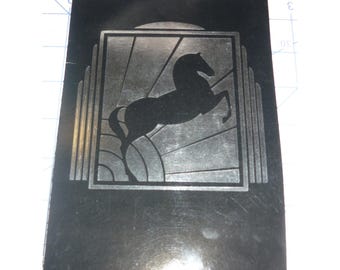 Vintage Summertree Press Art Deco Horse Card Equus Ken Patrick Hallmark Foil