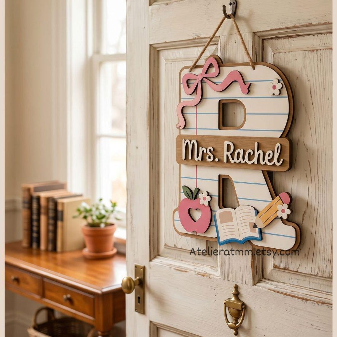 Personalized Wooden Teacher Name Sign Rule Apple 3D Layer 12'',layering ...
