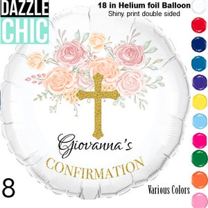 Peach color /Baptism/ Communion/ Confirmation Balloon Photo Balloon custom design8