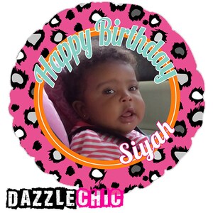CHEETAH! Personalized custom balloons (Photo Balloons. centerpiece)