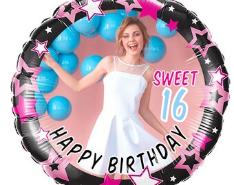 Helium, Personalized custom COLORFUL STARS balloons (Photo Balloons 18 inch) doubleside printing!