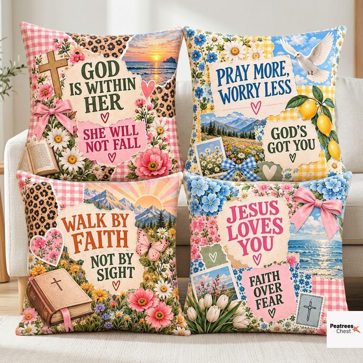 GOD BLESS YOU CUSHION クッション　おしゃれ　レア　希少 Jesus Loves You Cushion - Etsy