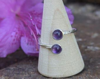 Anello regolabile argento 925 e Ametista