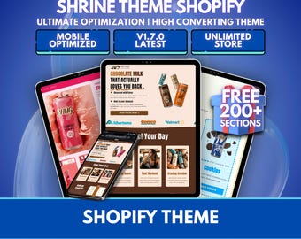 Shrine Pro 1.7.0 Shopify-thema | Gratis +200 secties high-end digitale download in de winkel
