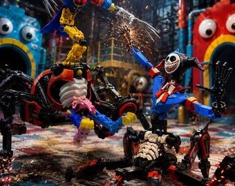 Jester Spider Figure: Robotic Mechanical Horror Collectible