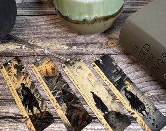 Samurai Metal Bookmark Set | UV Printed Aluminum Bookmarks | Fantasy Reader Gift | Japanese Art Bookmarks