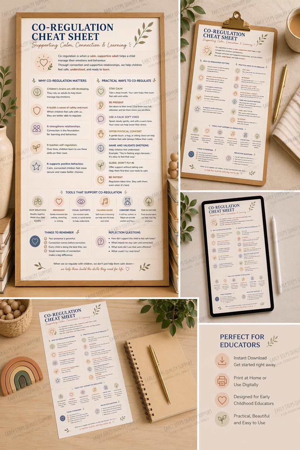 Co-regulation Cheat Sheet for Educators | Emotional Regulation Support ...