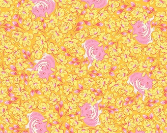 Chubby Cheeks - Buttercup || Besties - TULA PINK - 1/4 to full Yard - 100% Cotton -Quilting Cotton