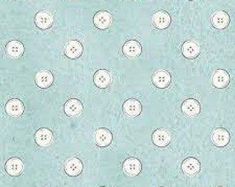 Polka Dot Buttons in Blue - Cotton Quilt Fabric - Quilting Treasures - 20" cuts, full width - 100% Cotton - Quilting Cotton