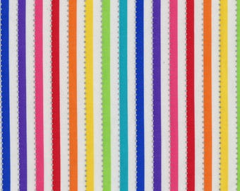 BATIK - Rayas arcoíris blancas Becolorful - De 1/4 a una yarda - 100% algodón