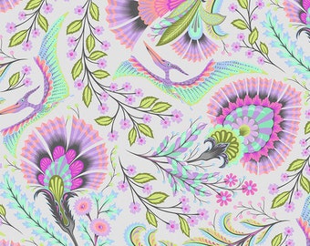 Wing It - Niebla // ¡RUGIDO! - Rosa Tula - De 1/4 a yarda completa - 100% algodón - Algodón para acolchado