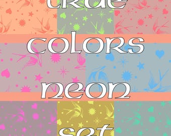 Tula Pink - Colores neón auténticos - Set de 8 colores precortados