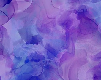 Aura - Mezclador de acuarela - Morado - QT Fabrics - De 1/4 a yarda completa - 100% algodón - Algodón para acolchado