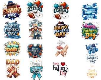 Vatertag PNG-Bundle, Papa Clipart, Sublimationsdesign (Digitaler Download)