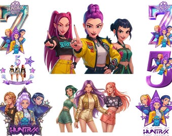 Kawaii Anime Krieger PNG Bundle, Dark Fantasy Kämpfer Clipart (digitale Kunst)