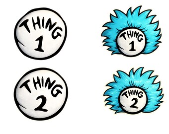 Sache 1 Sache 2 Cartoon PNG Bündel | Blue Hair Twin Sticker (Digitaler Download)