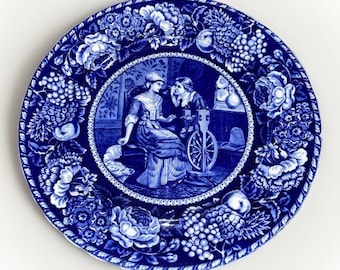 Rowland Marsellus Priscilla John Alden Plate Speak For Yourself Flow Blue 10"