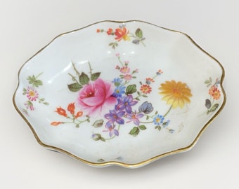 Royal Crown Derby Derby Posies Pin Dish Scalloped Gold Trim Bone China England