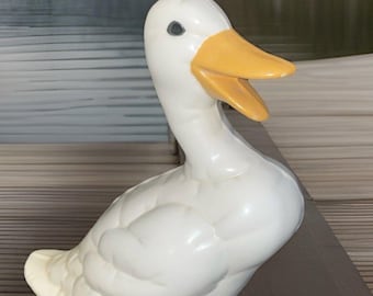 Ceramic Honking Goose Figurine – Farmhouse Cottagecore “Bertha The Ugly Duck”