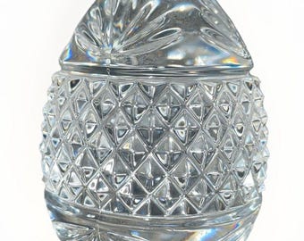 Cristal d'Arques France Longchamp Crystal Egg Paperweight Diamond Cut