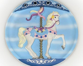 Rhodes Studios "Sweet Stander" Musical Collectible 3D Plate Carousel Horse 1992