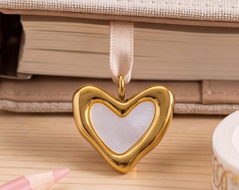 Gold Heart Charms for Jewelry Making Dainty Stainless Steel Necklace Pendants DIY Bracelet Supplies Gift for Crafter Enamel PaveCrystalCharm