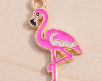 Summer Enamel Charms for Jewelry Making Gold Tone Beach Pendants DIY Bracelet Necklace Supplies Retro Vacation Theme Cute Flamingo Ice Cream