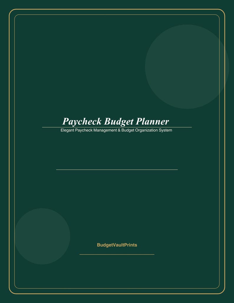Paycheck Budget Planner Printable A4 / US Letter | Luxury Budget by