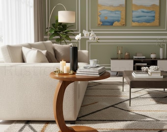 C Shaped End Table for Sofa Side