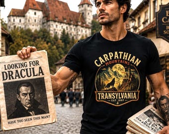 Transylvania Shirt, Carpathian Mountains Tee, Gothic Travel Shirt, Vampire Aesthetic Shirt, Dark Academia Clothing, Dracula Literature Gift