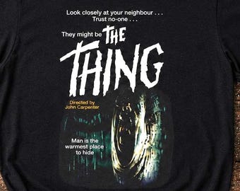 Camiseta de John Carpenter de La Cosa, camiseta para fans del terror / camiseta gráfica vintage de películas de ciencia ficción, regalo retro de películas de culto alienígenas de los años 80, Bella Canvas 3001