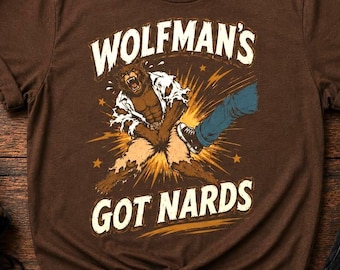 Wolfman's Got Nards Shirt Monster Squad Tee | Retro 80s Horror Movie Humor T-Shirt | Funny Halloween Apparel, Cult Classic Graphic, Goth