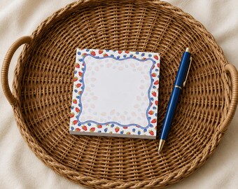Rouges, blancs et bleuets | Pique-nique aux fraises et aux bleuets | Bloc-notes 5 x 5