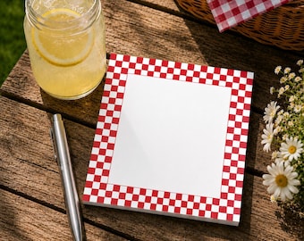 damier rouge | Damiers rouges ombrés | Bloc-notes 5 x 5