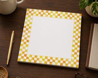 Damier jaune | Damiers jaunes ombrés | Bloc-notes 5 x 5