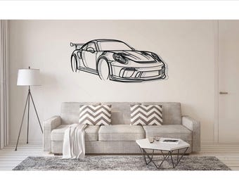 Porsche 911 GT3RS Silhouette Wall Art – Minimalist Car Design (SVG, DXF)