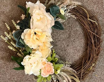 14 in BOHO neutral color wreaths ~ customizable ~ made to order