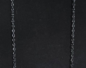 Silver Wing Necklace with Black Chain 21"