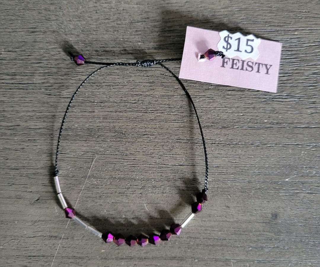 Morse Code Bracelet Spelling feisty Etsy