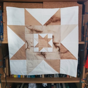 Naturally Dyed Avocado Stars Wall Quilt